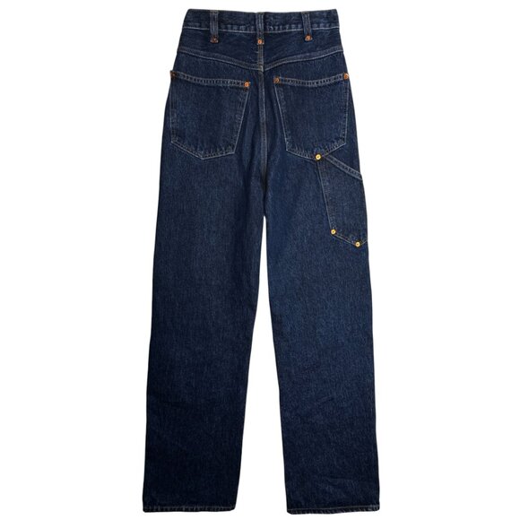 NEW RE/DONE SUPER HIGH WORKWEAR JEANS WIDE LEG HERITAGE RINSE 25 RIGID COTTON - Picture 6 of 11